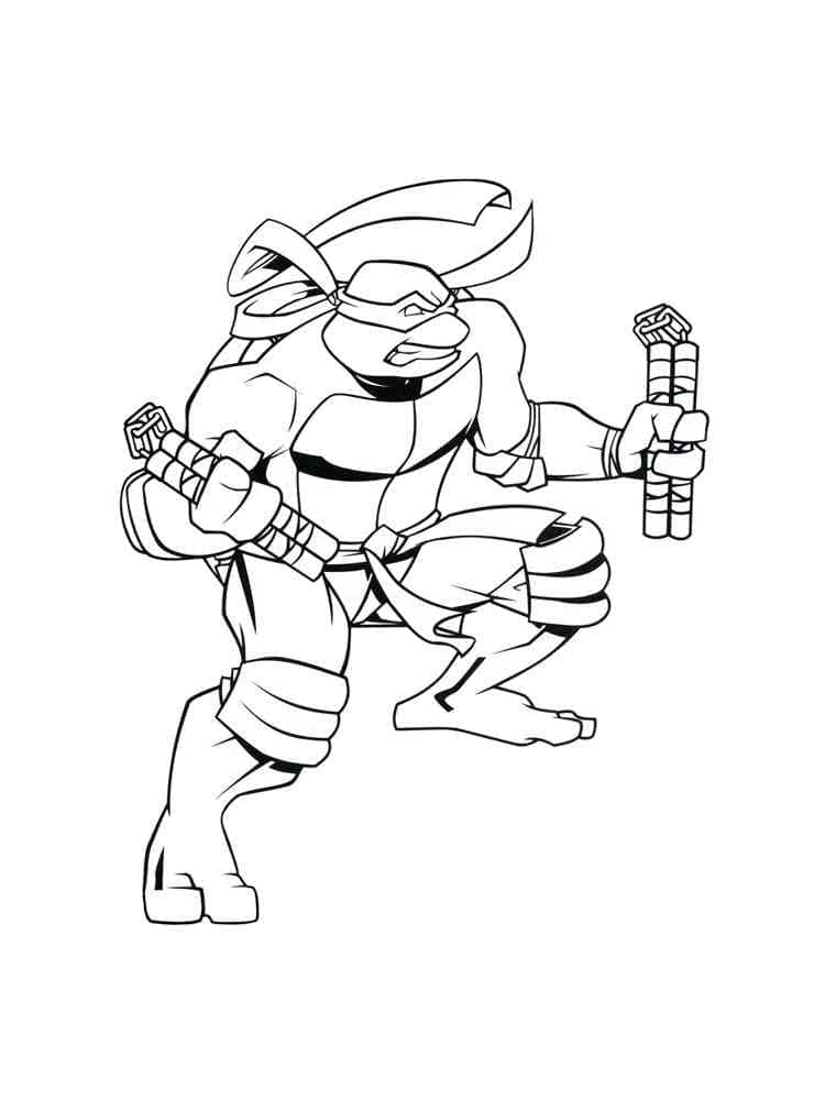 Desenho de Michelangelo Tartarugas Ninjas Irritado para Colorir