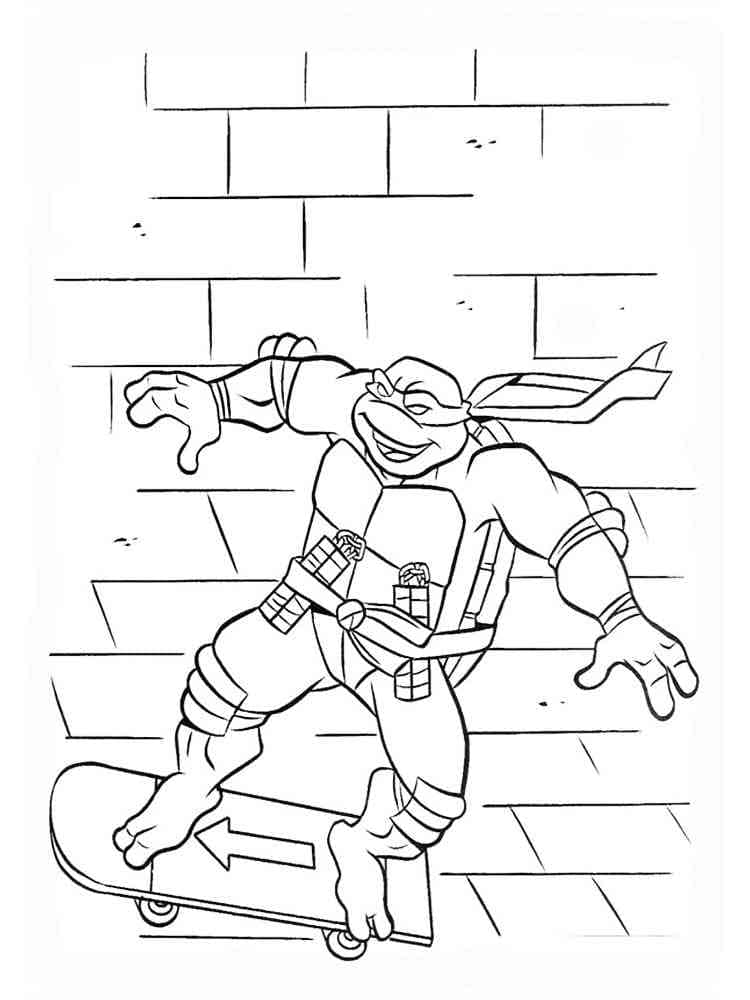 Desenhos de Michelangelo Tartarugas Ninjas para Colorir