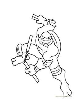 Desenho de Michelangelo Tartarugas Ninjas para Baixar e Colorir