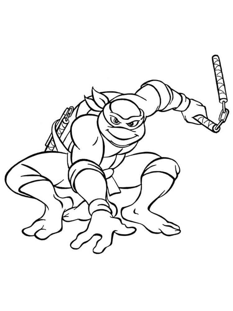 Desenho de Michelangelo Tartarugas Ninjas para Crianças para Colorir