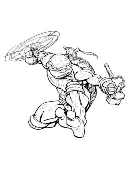 Desenho de Michelangelo Tartarugas Ninjas Pulando para Colorir