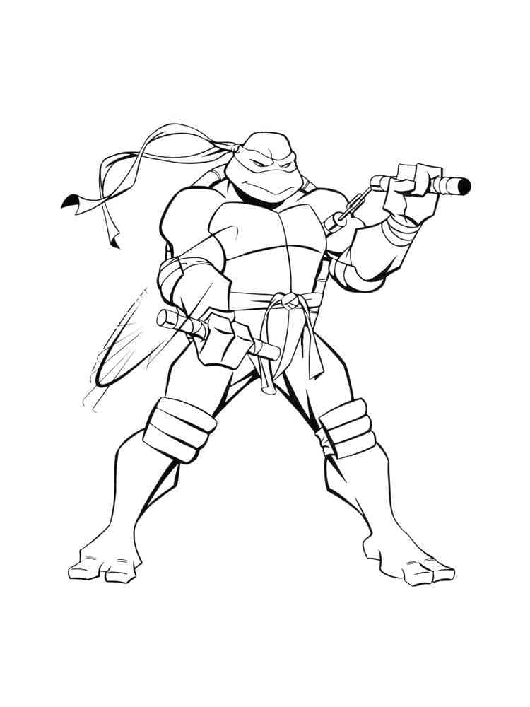Desenho de Tartarugas Ninjas Michelangelo para Colorir