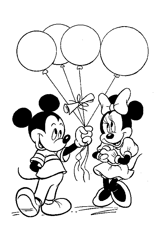 Desenho de Mickey Mouse Feliz Aniversário para Colorir e Baixar Online