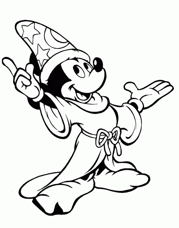 Desenho de Mickey Mouse Mágico para Colorir e Baixar Pdf