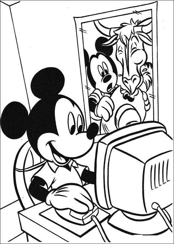 Desenho de Mickey Mouse no Computador para Colorir com Lápis de Cor Download