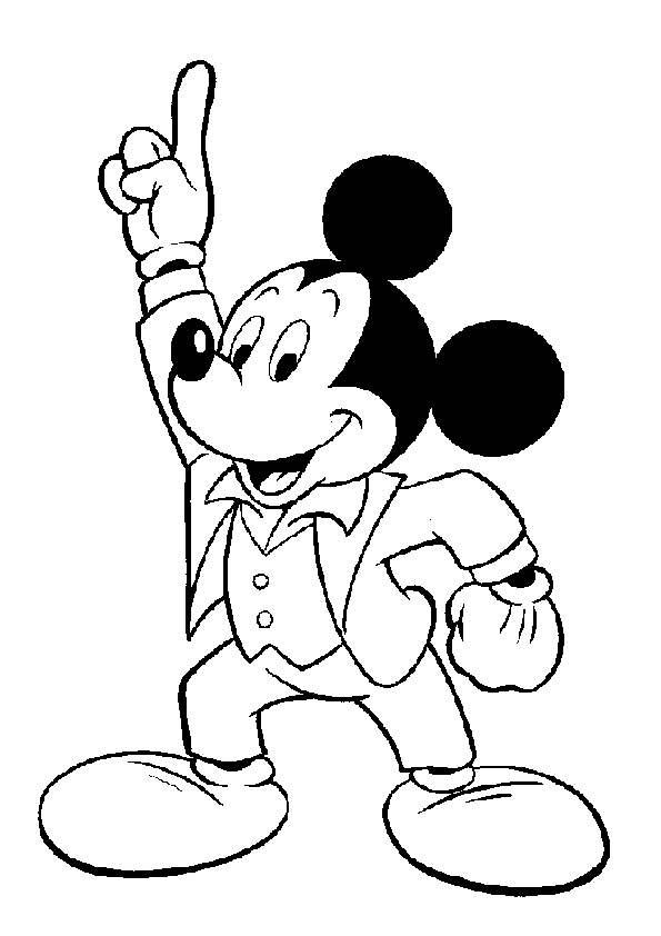Desenho de Mickey Mouse para Colorir com Lápis de Cor