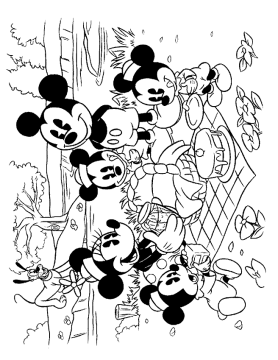 Desenho de Piquenique Mickey Mouse para Colorir com lápis de Cor grátis
