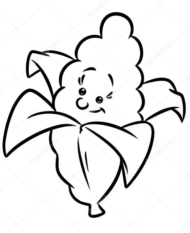 Desenho de Milho para Imprimir