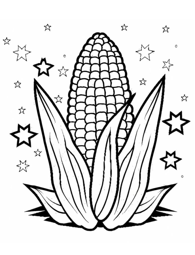 Desenho de um Milho para Colorir