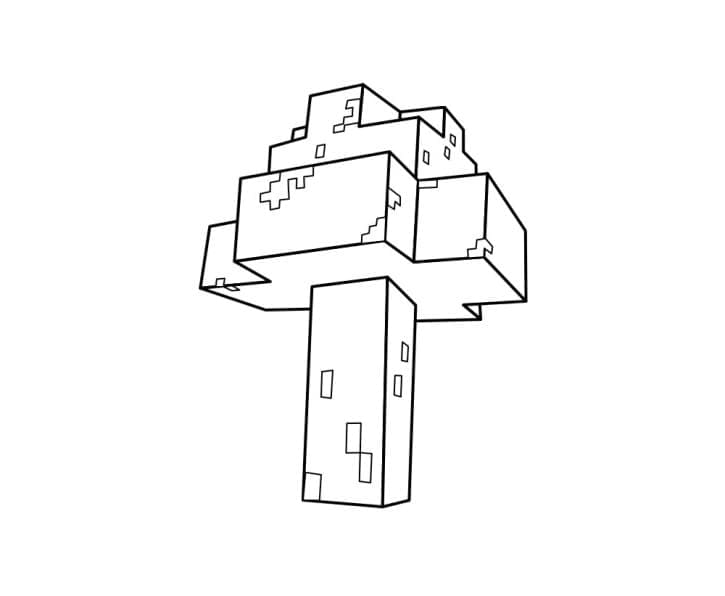 Desenho de Árvore de Minecraft para Colorir