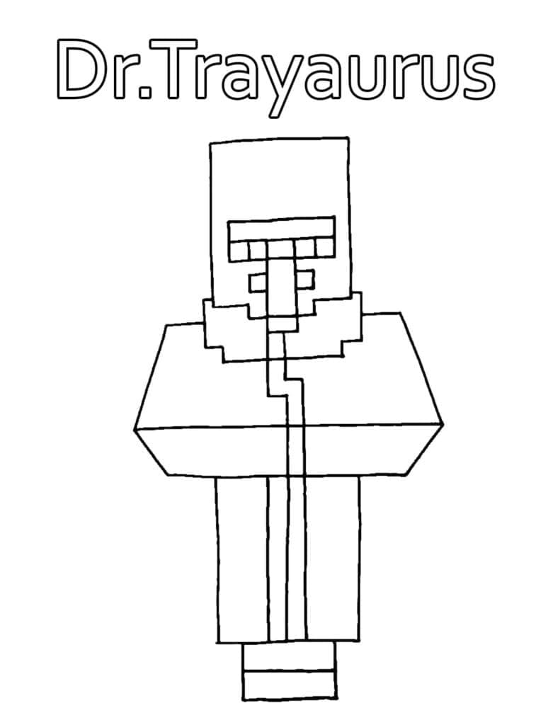 Desenho de Dr Trayaurus de Minecraft para Colorir