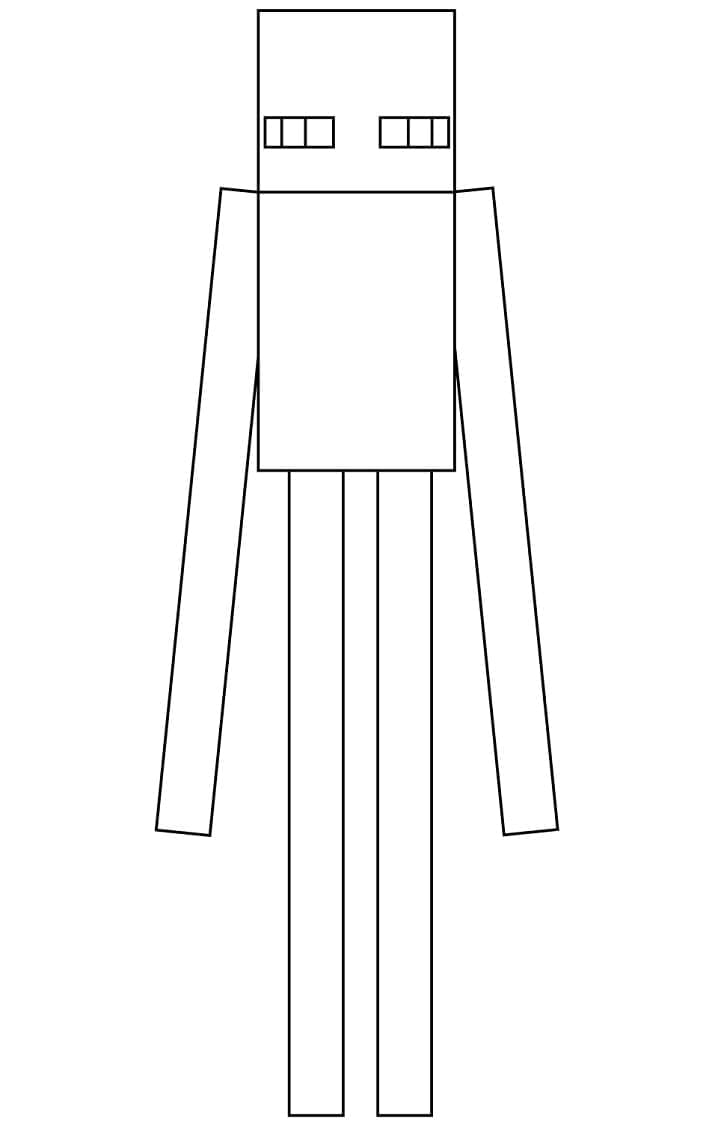 Desenho de Enderman Minecraft para Colorir