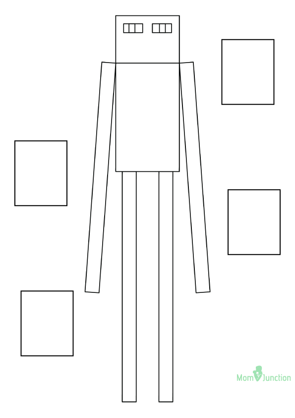 Desenho de Enderman para Imprimir e Colorir