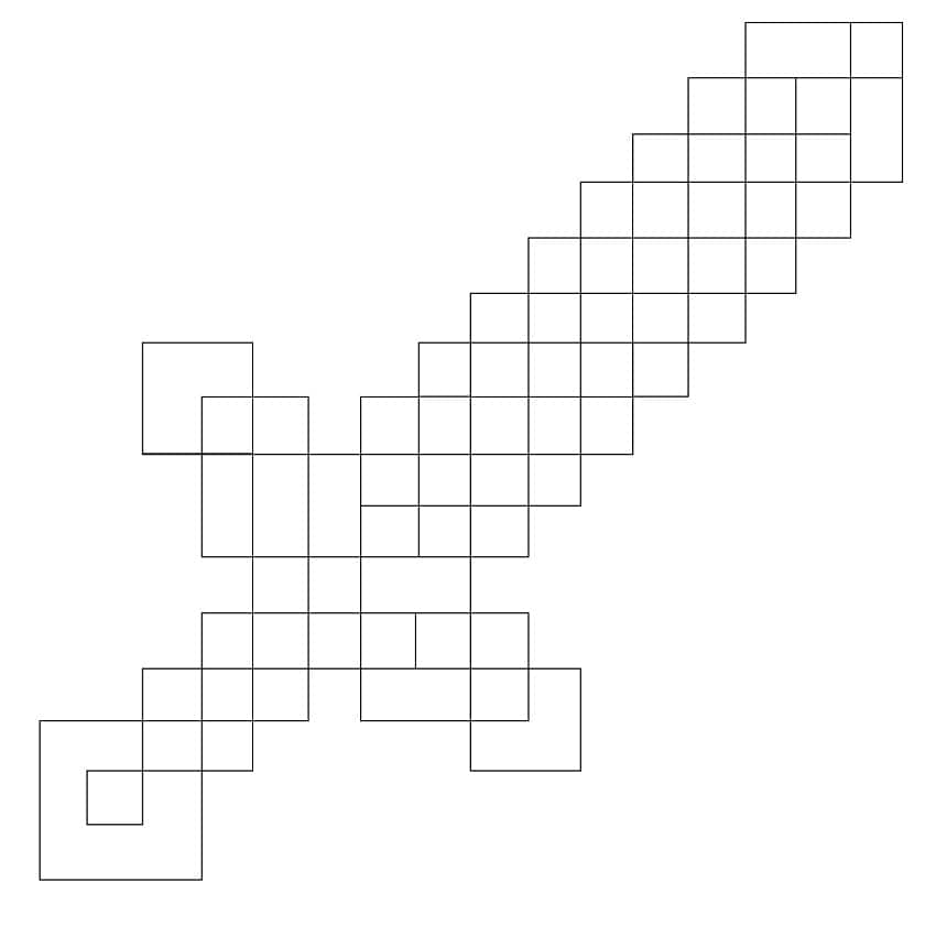 Desenho de Espada de Minecraft para Colorir