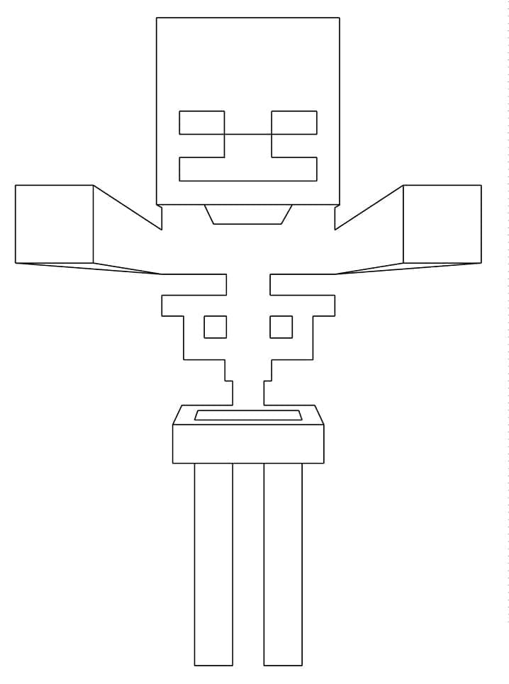 Desenho de Esqueleto de Minecraft para Colorir