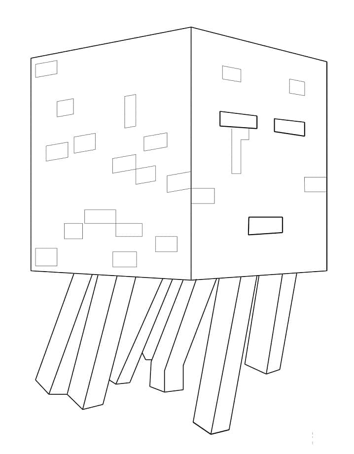 Desenho de Ghast Minecraft para Colorir