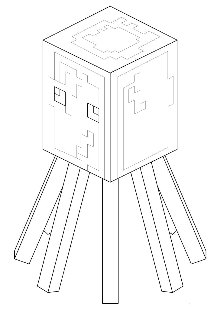 Desenho de Lula de Minecraft para Colorir