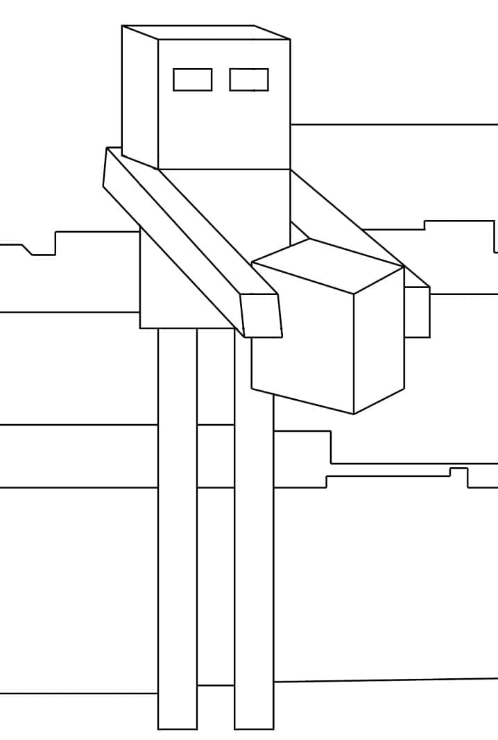 Desenho de Minecraft Enderman para Colorir