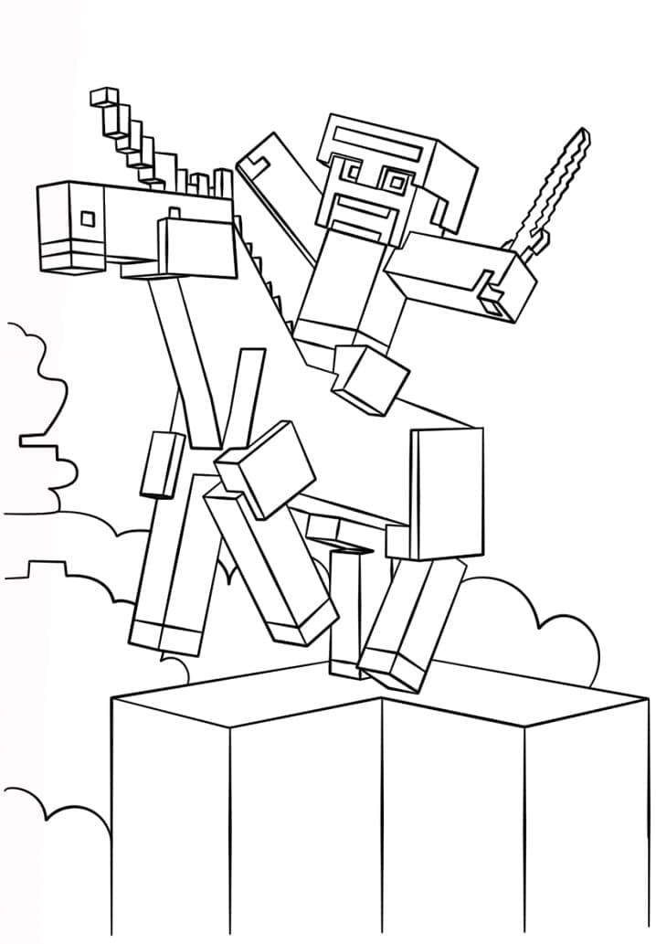 Desenho de Minecraft para Crianças para Colorir