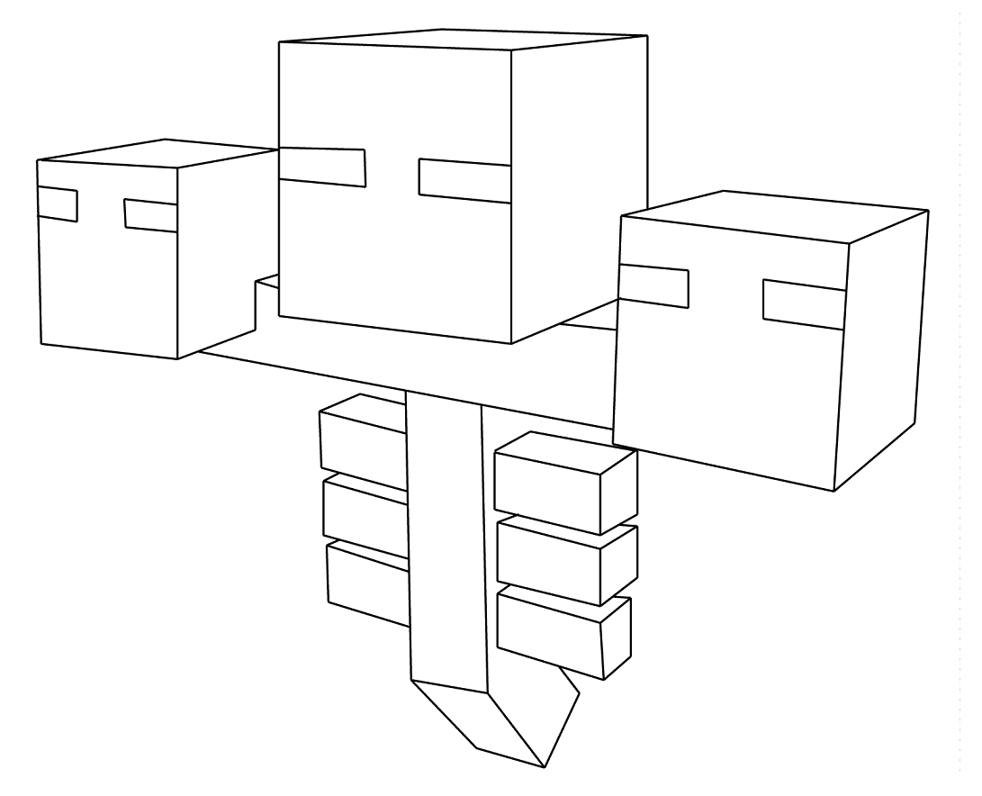 Desenho de Minecraft Wither para Colorir