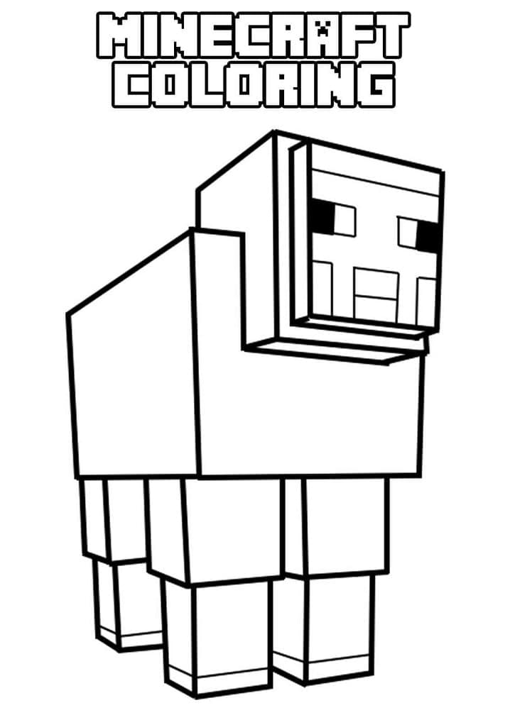 Desenho de Ovelha Minecraft para Colorir