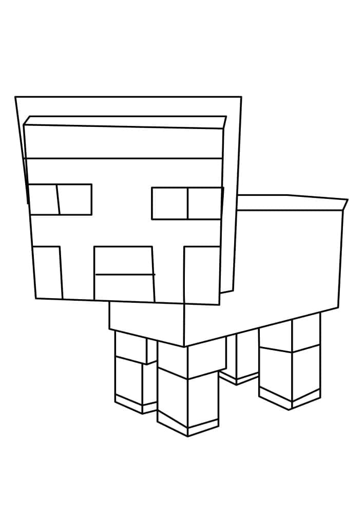 Desenho de Ovelhinha Minecraft para Colorir