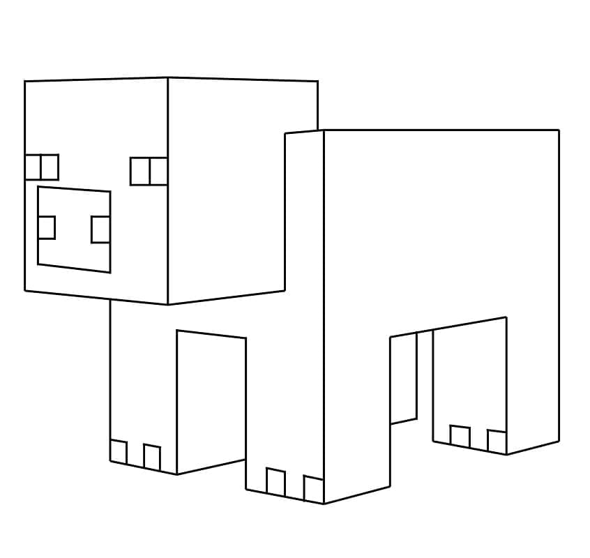 Desenho de Porco Minecraft para Colorir