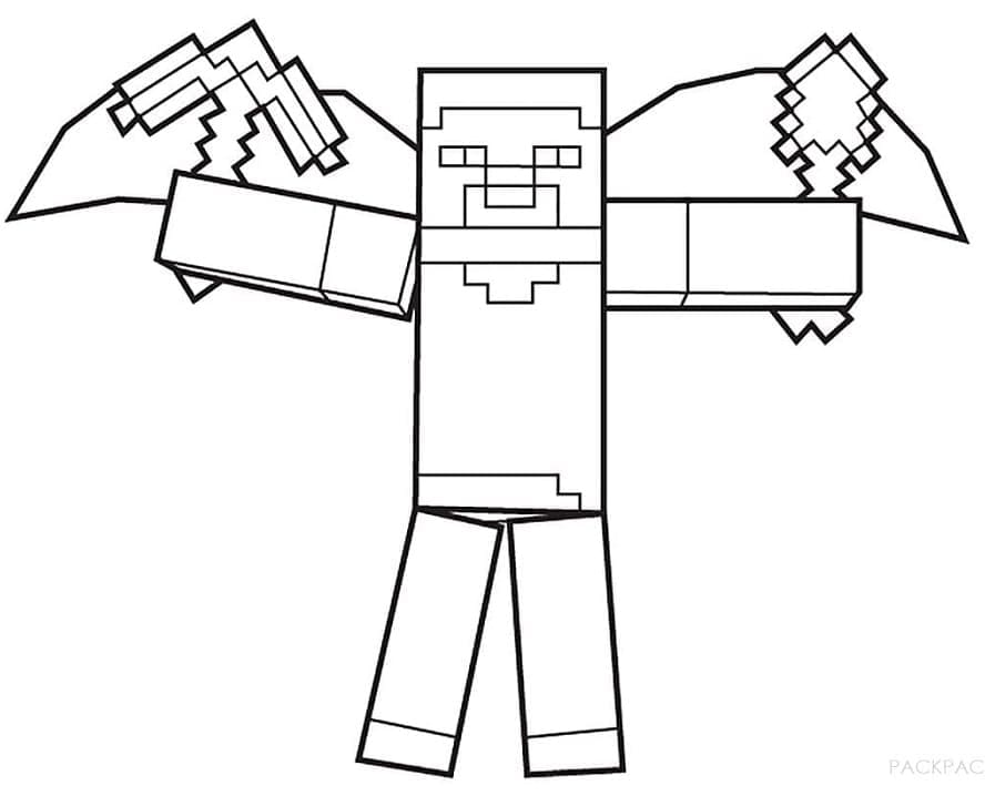 Desenho de Steve de Minecraft para Colorir