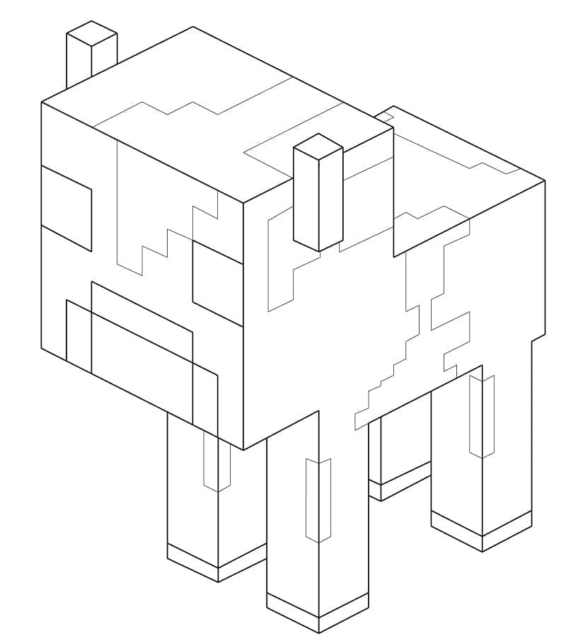 Desenho de Vaca de Minecraft para Colorir