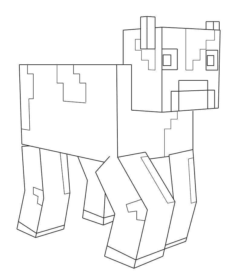 Desenho de Vaca Minecraft para Colorir