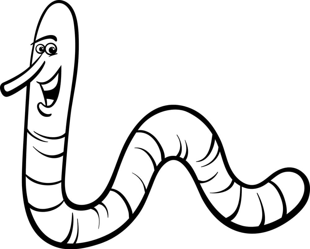 Desenho Cara Minhoca para Colorir