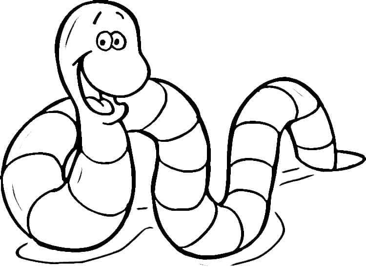 Desenho Minhoca de Desenho Animado para Colorir