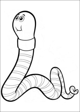 Desenho Pequena Minhoca para Colorir