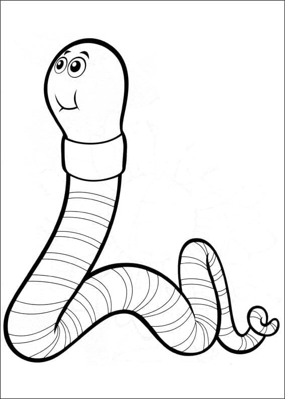 Desenho Pequena Minhoca para Colorir