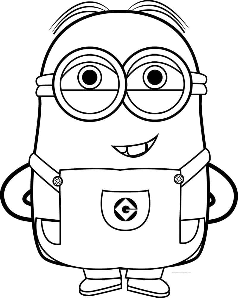 Desenho de Bob Minion Fofo para Colorir