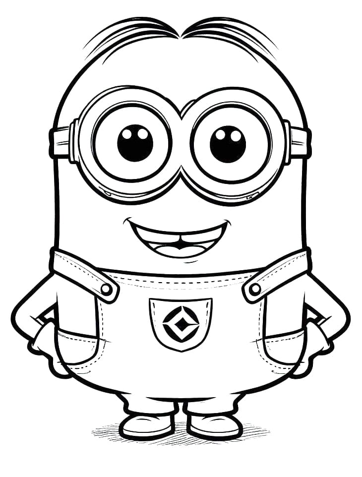 Desenho de Minion Alegre para Colorir
