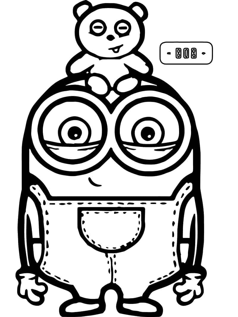 Desenho de Minion Bob Adorável para Colorir