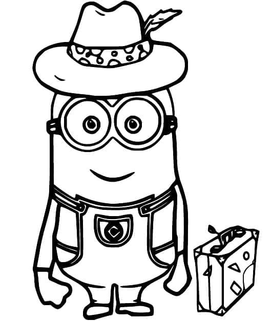 Desenho de Minion de Férias para Colorir