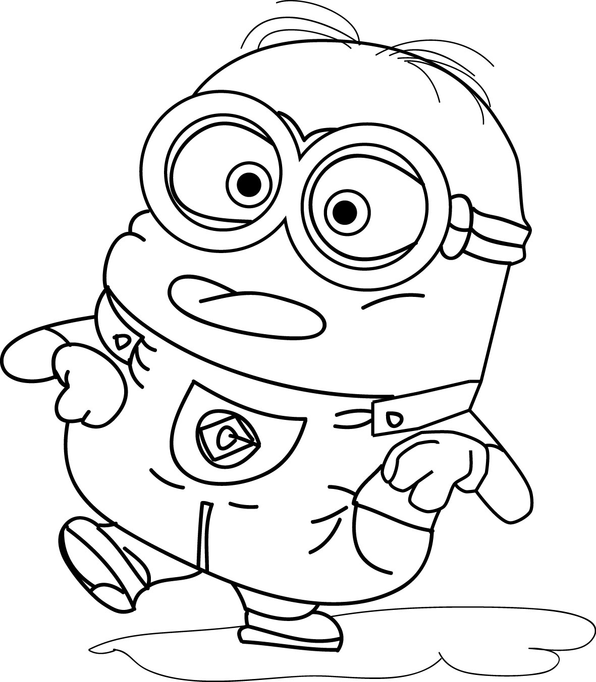 Desenho de Minion Fofinho Brincando para Imprimir Grátis