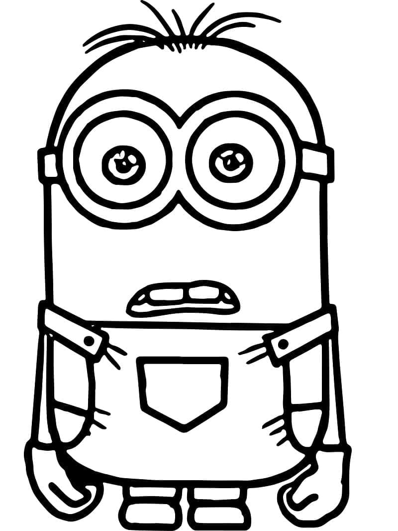 Desenho de Minion Kevin Engraçado para Colorir
