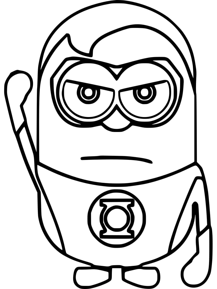 Desenho de Minion Lanterna Verde para Colorir