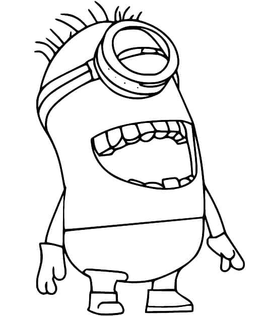 Desenho de Minion Rindo para Colorir