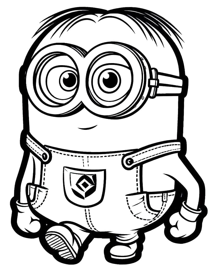 Desenho de Minion Sorridente para Colorir
