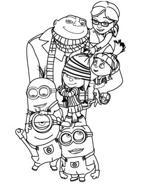 Desenho dos Minions no Filme Meu Malvado Favorito para Colorir