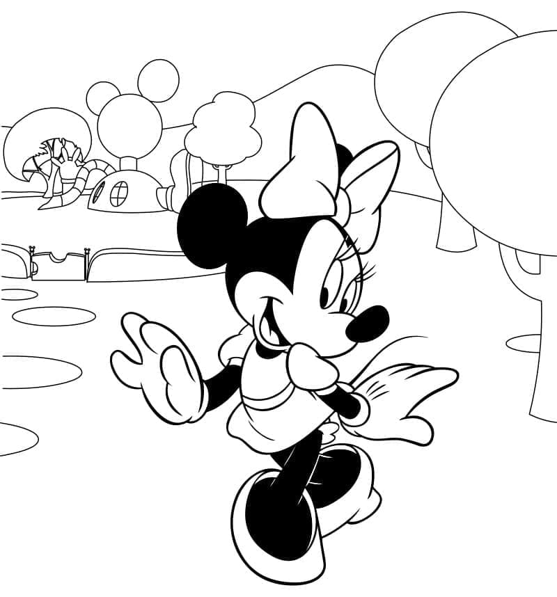 Desenho de Adorável Minnie Mouse para Colorir