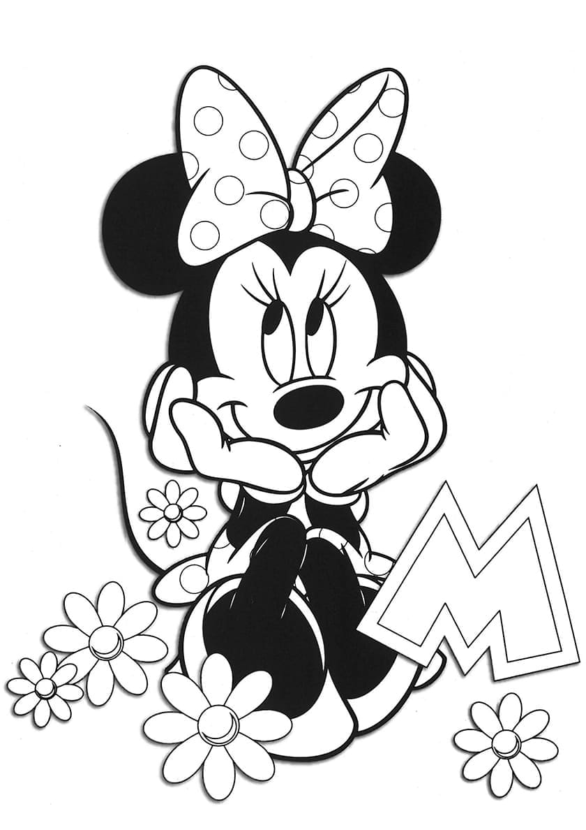Desenho de Linda Minnie Mouse para Colorir