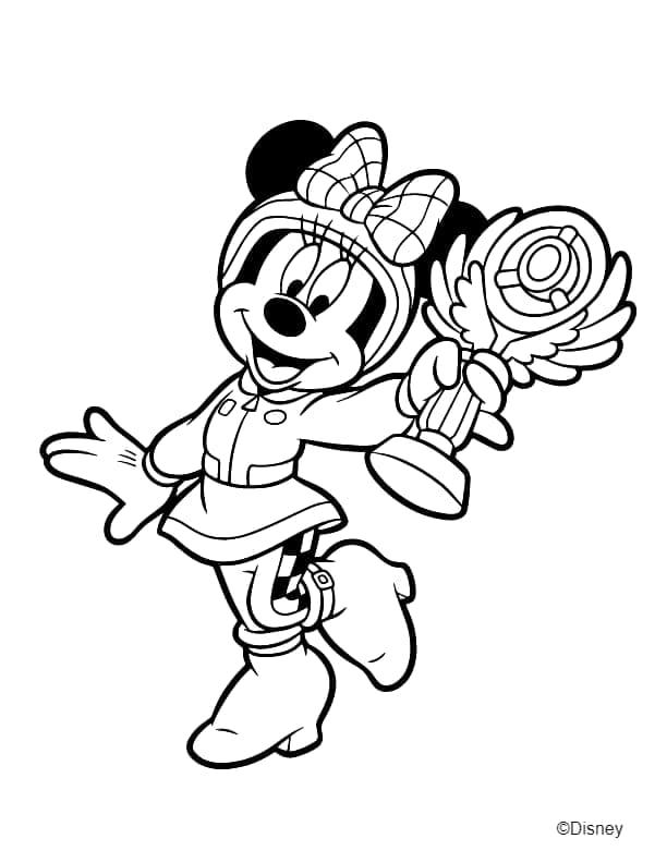 Desenho de Minnie Mouse com Trofeu para Colorir