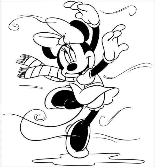 Desenho Minnie Dançando para Colorir