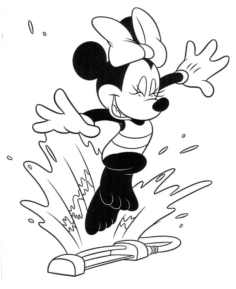 Desenho Minnie Feliz para Colorir