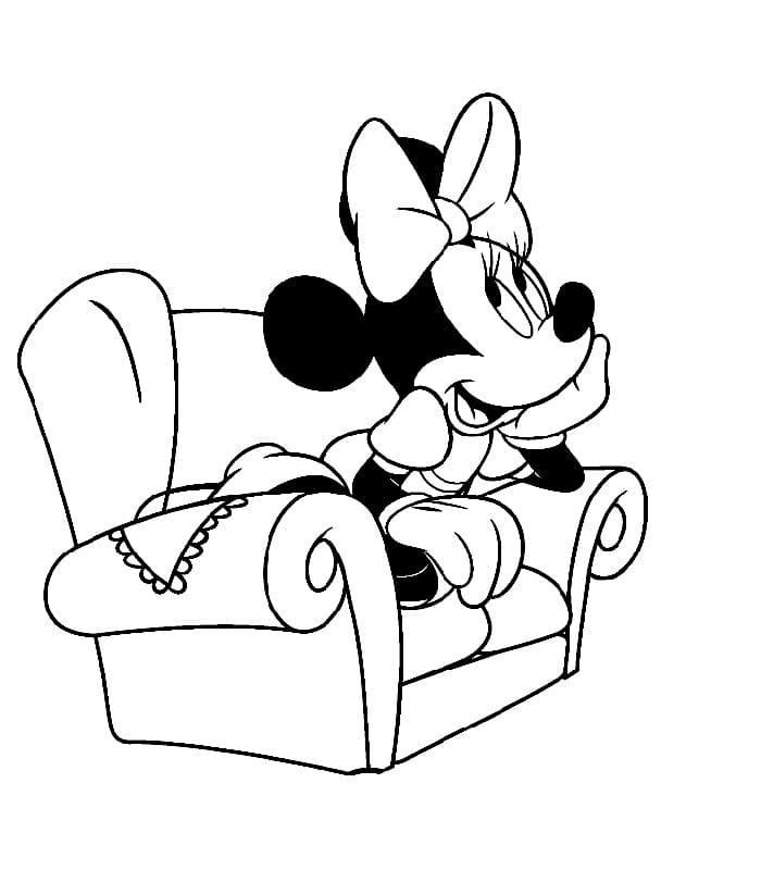 Desenho Minnie Mouse Adorável para Colorir